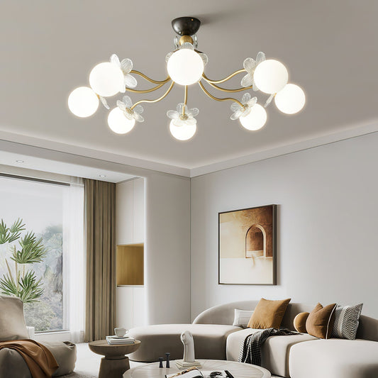 Flower Glass Chandelier for Elegant Home Decor and Office Lighting