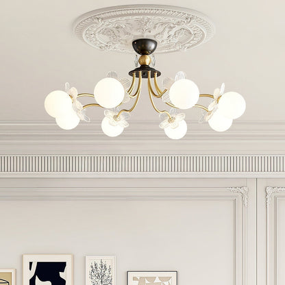 Flower Glass Chandelier for Elegant Home Decor and Office Lighting