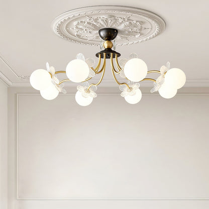 Flower Glass Chandelier for Elegant Home Decor and Office Lighting