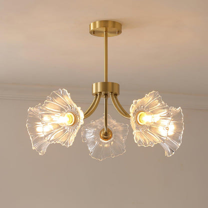 Elegant Flower Glass Chandelier for Home and Office Decor Lighting