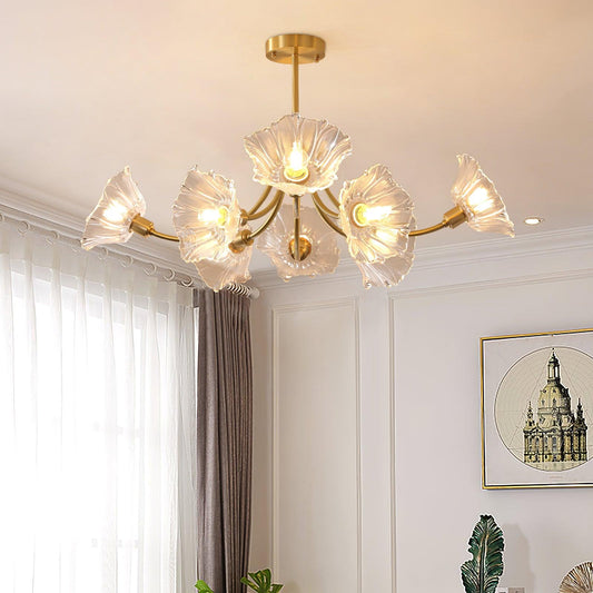 Elegant Flower Glass Chandelier for Home and Office Decor Lighting