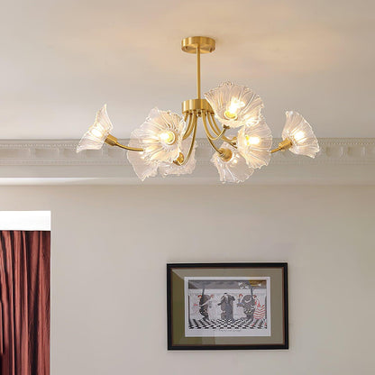 Elegant Flower Glass Chandelier for Home and Office Decor Lighting