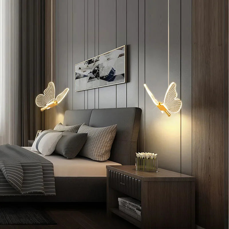 Butterfly LED Pendant Light with Sculpted Wings