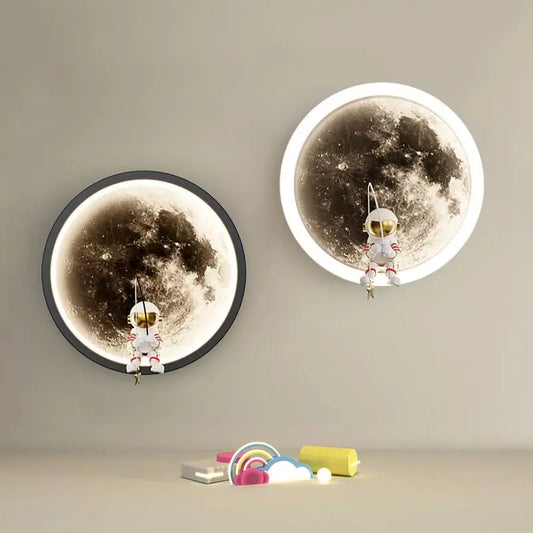 Moon LED Wall Lamp for Kids' Room, Home Decor, Space Theme Lighting