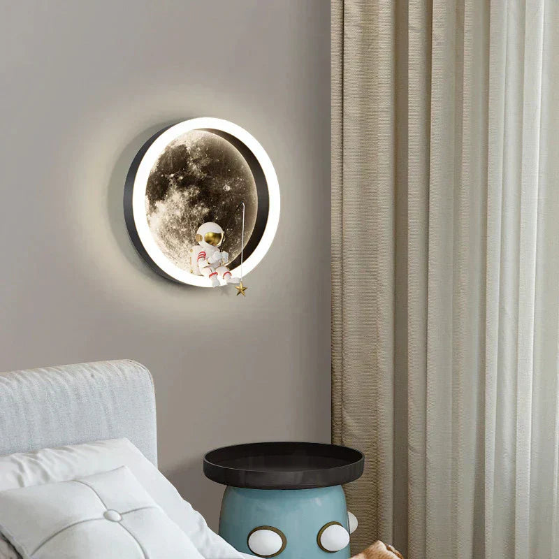 Moon LED Wall Lamp for Kids' Room, Home Decor, Space Theme Lighting