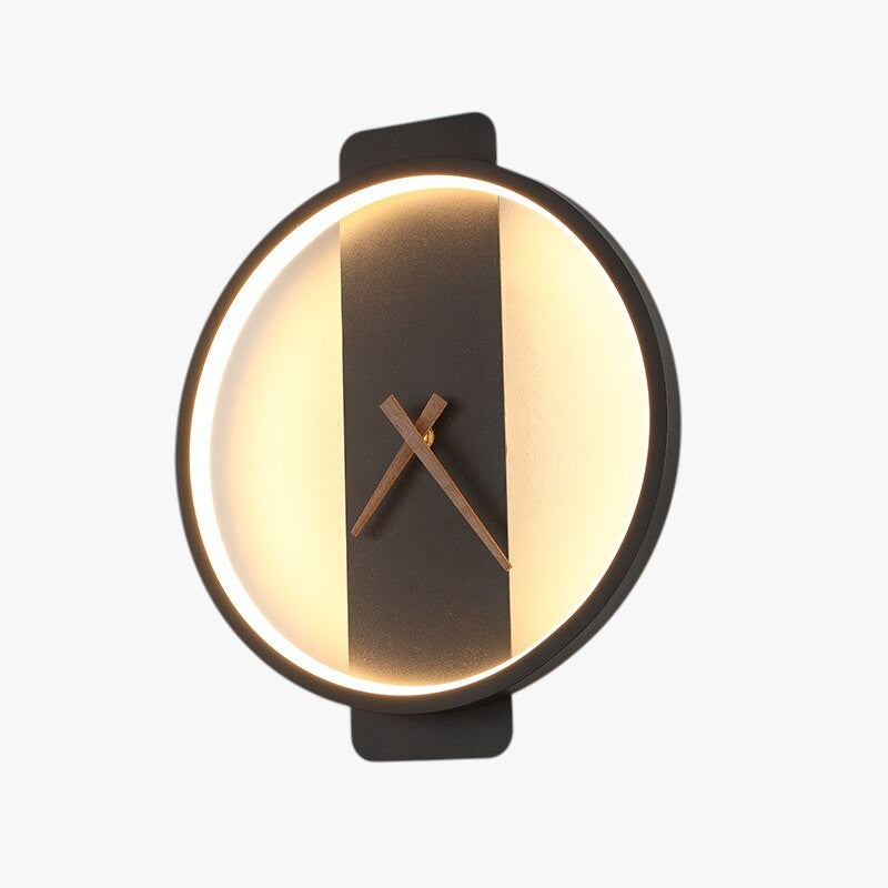 LED Wall Clock with Illuminated Ring and Silent Quartz