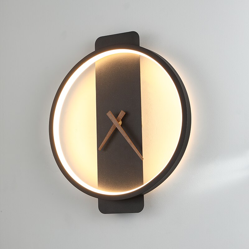 LED Wall Clock with Illuminated Ring and Silent Quartz