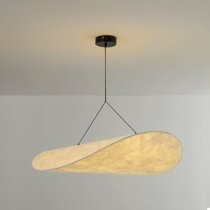 Modern LED Pendant Light in Metal and Synthetic Silk for Home and Office
