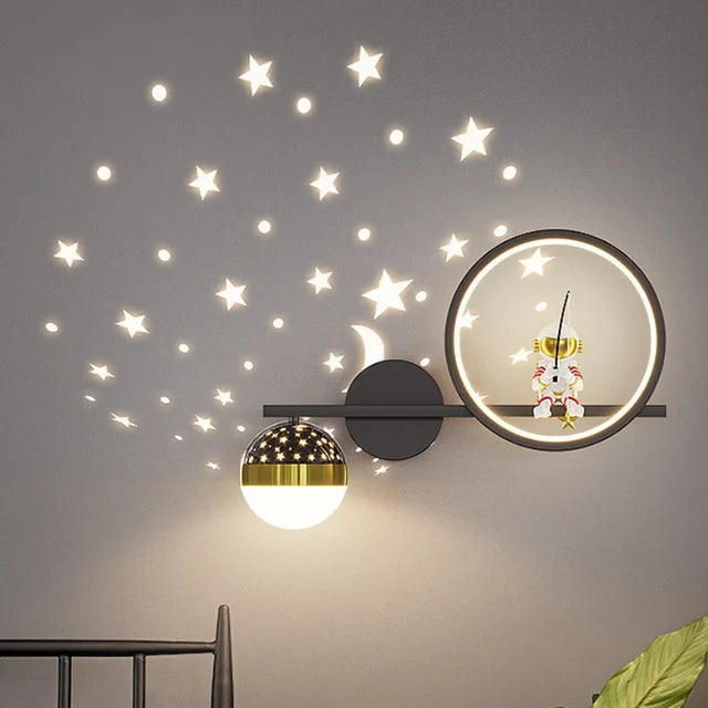 Astronaut Kids Wall Light - Fun Space Decor for Bedroom or Nursery
