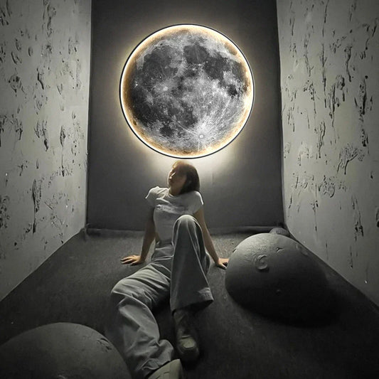 LED Moon Wall Light for Home Decor - Modern Night Lamp for Bedroom & Office