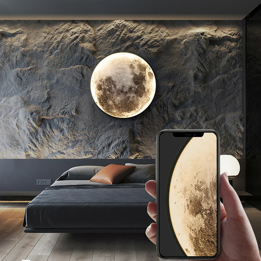 LED Moon Wall Light for Home Decor - Modern Night Lamp for Bedroom & Office
