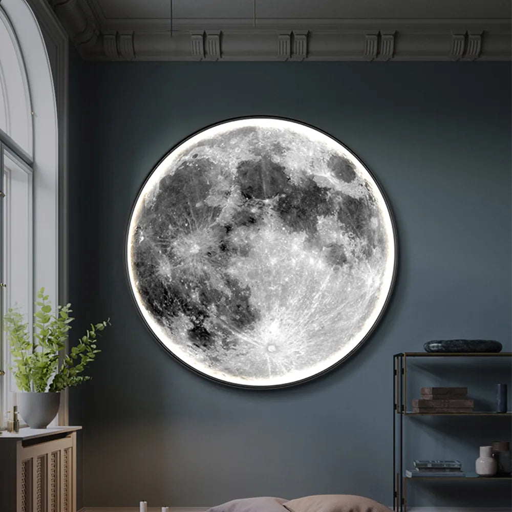 LED Moon Wall Light for Home Decor - Modern Night Lamp for Bedroom & Office