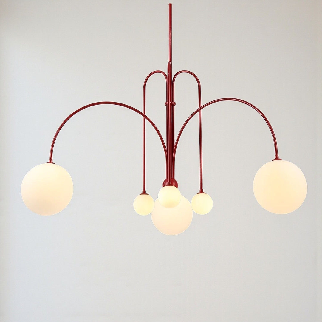 Multi-Globe Pendant Light with Curved Arms for Interior Use