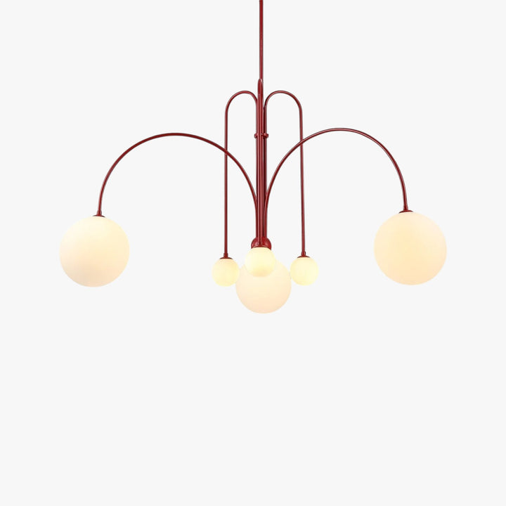 Multi-Globe Pendant Light with Curved Arms for Interior Use