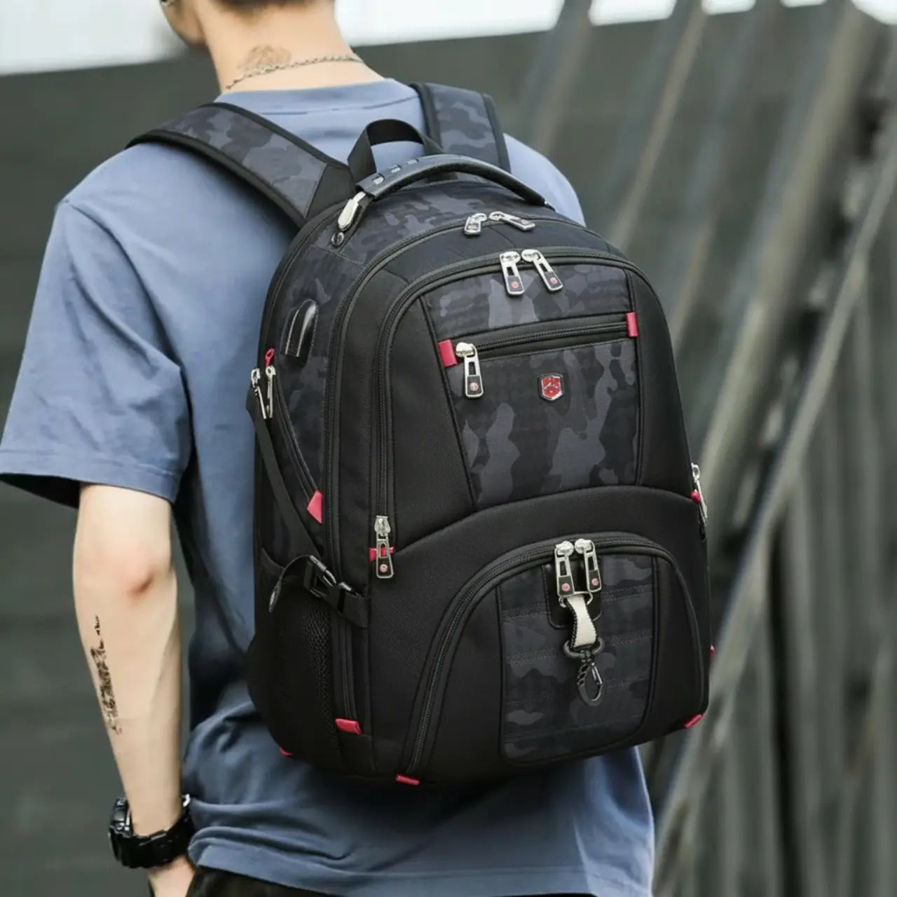Waterproof Laptop Backpack with USB Charging Port and Multifunctional Design