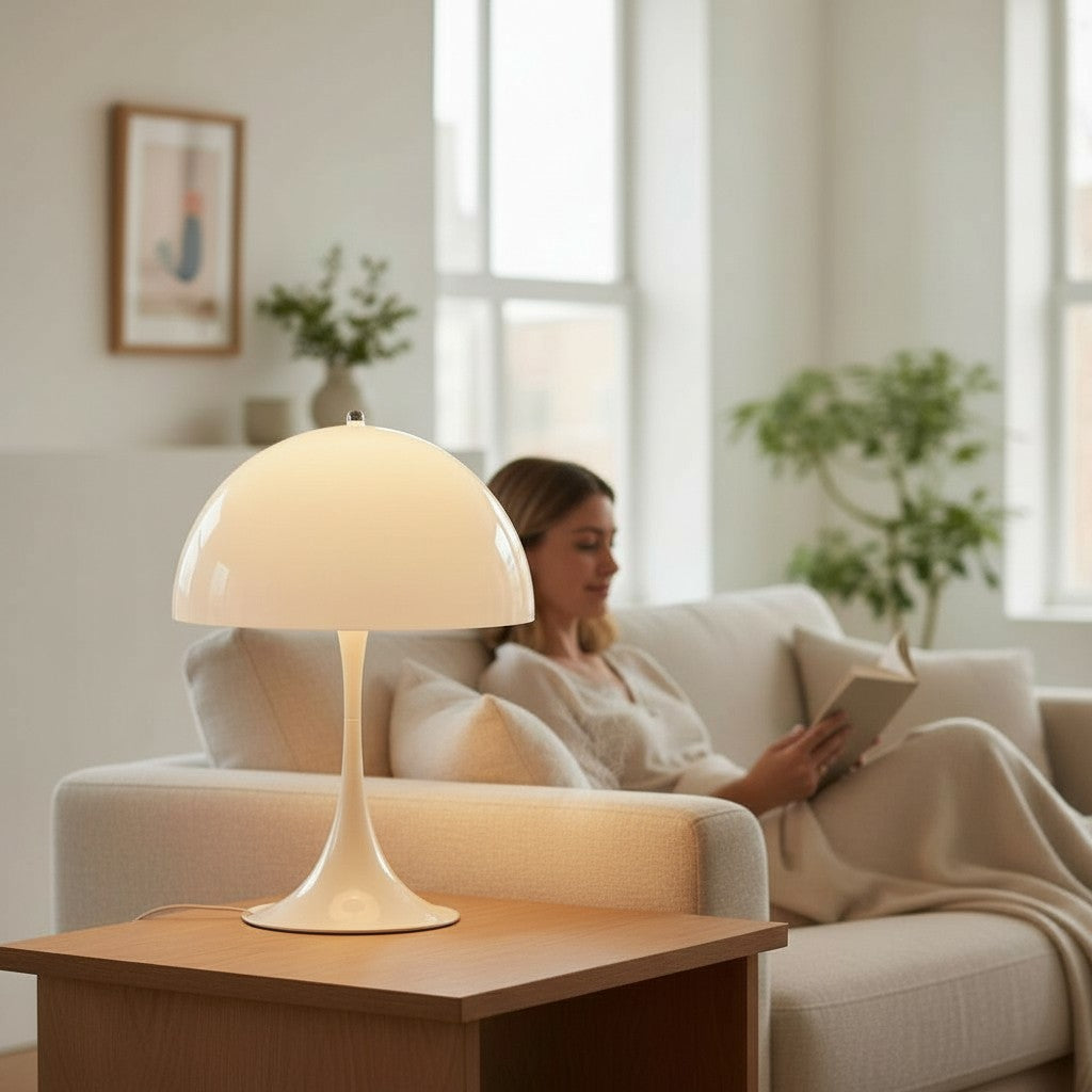 Mushroom Table Lamp with Dome Shade