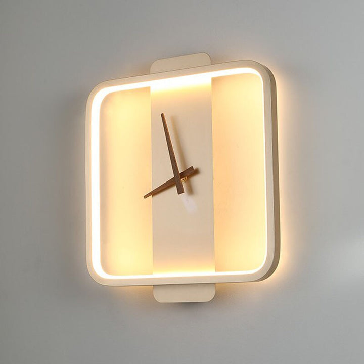 LED Wall Clock with Illuminated Ring and Silent Quartz