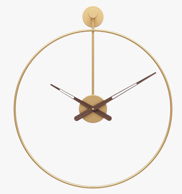 Modern Gold Ring Wall Clock with Silent Quartz Movement