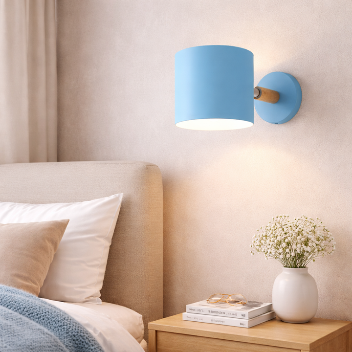 Pastel Nordic Wall Lamp with Fabric Shade