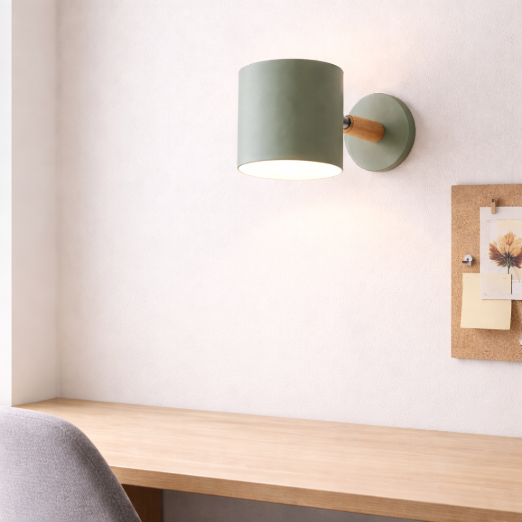 Pastel Nordic Wall Lamp with Fabric Shade