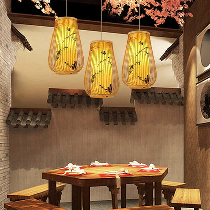 Elegant Bamboo Pendant Light for Tea Rooms and Cozy Spaces