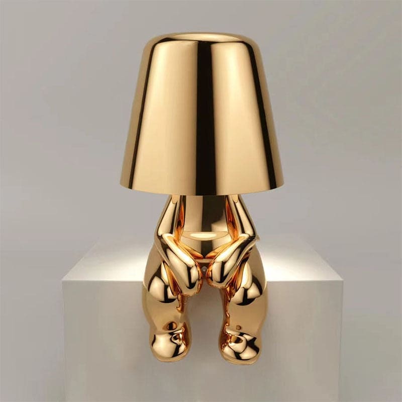 Figurine Table Lamp with Metallic Finish for Interior Decor