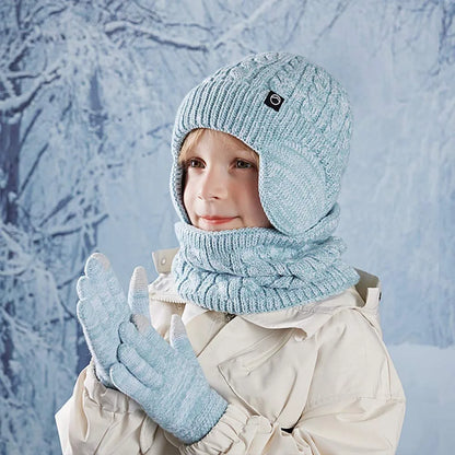 Kids Winter Hat Scarf Gloves Set Ear Warmer Neck Warmer Set