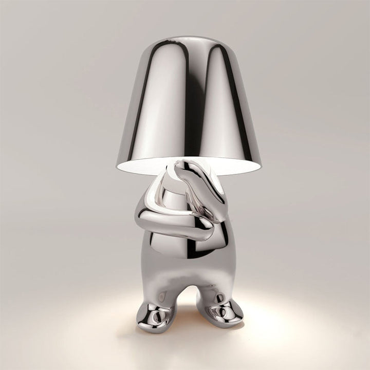 Figurine Table Lamp with Metallic Finish for Interior Decor