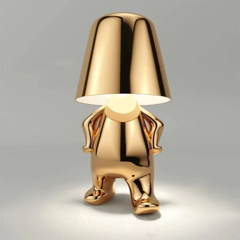 Figurine Table Lamp with Metallic Finish for Interior Decor