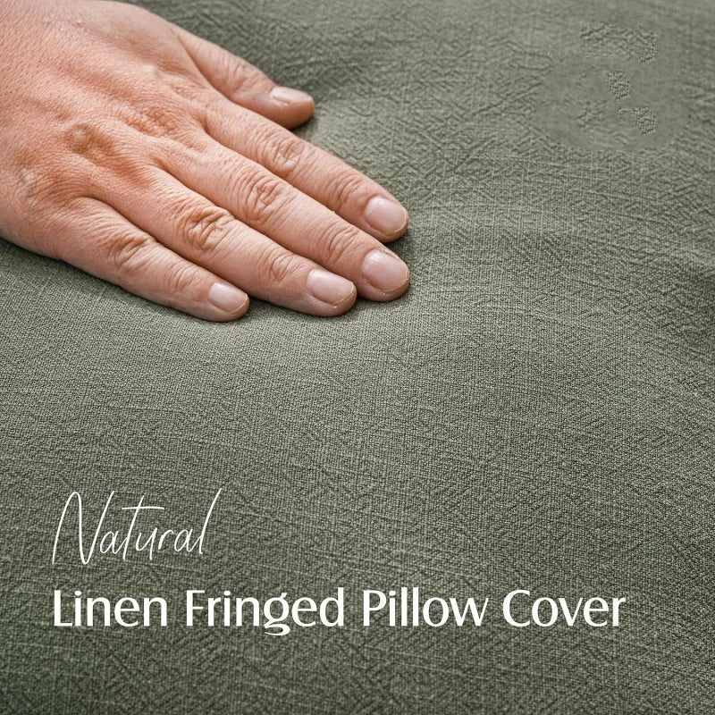 Cushion Covers Nordic Frill Cotton Linen Square 5 Pack