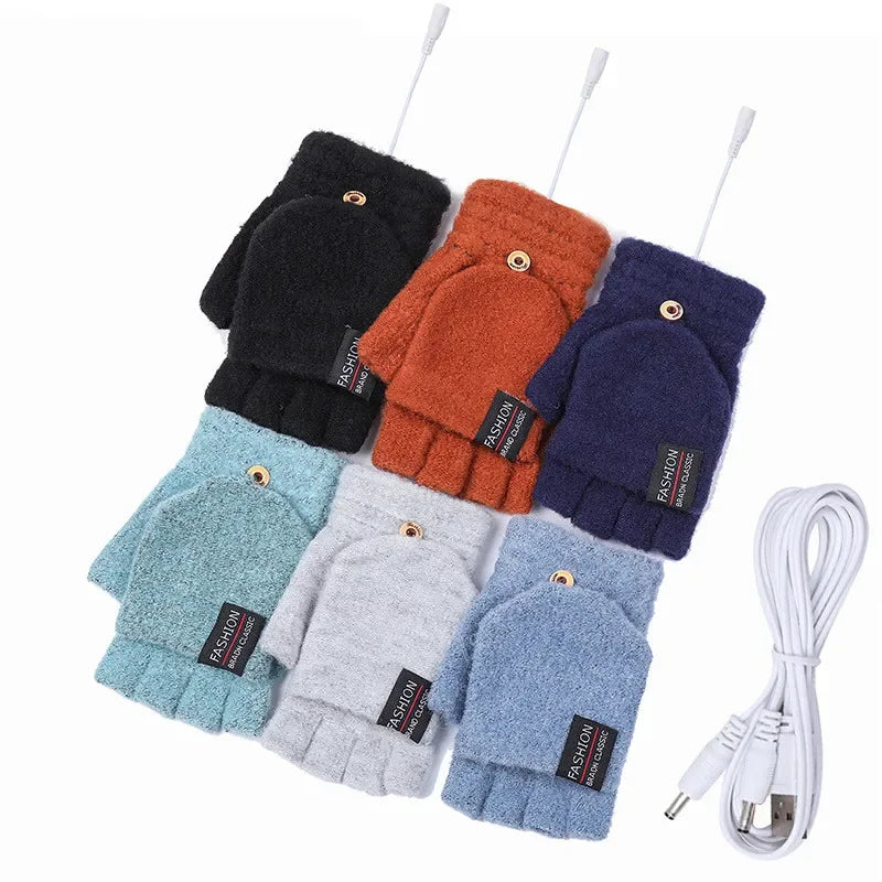 USB Heated Gloves Winter Hand Warmers
