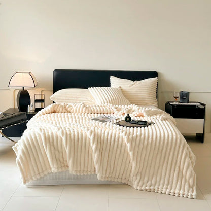 Plush Cozy Blanket in Modern Colors for Home and Office Comfort