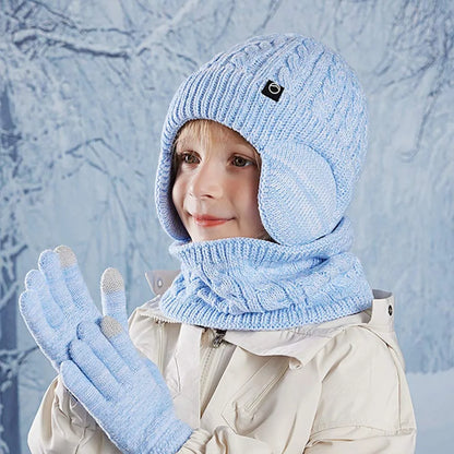 Kids Winter Hat Scarf Gloves Set Ear Warmer Neck Warmer Set