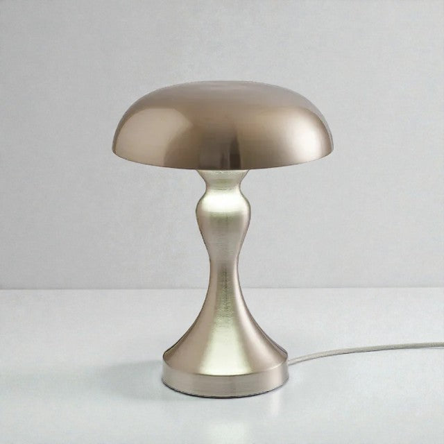Gold Mushroom Table Lamp with Metal Base for Interior Decor