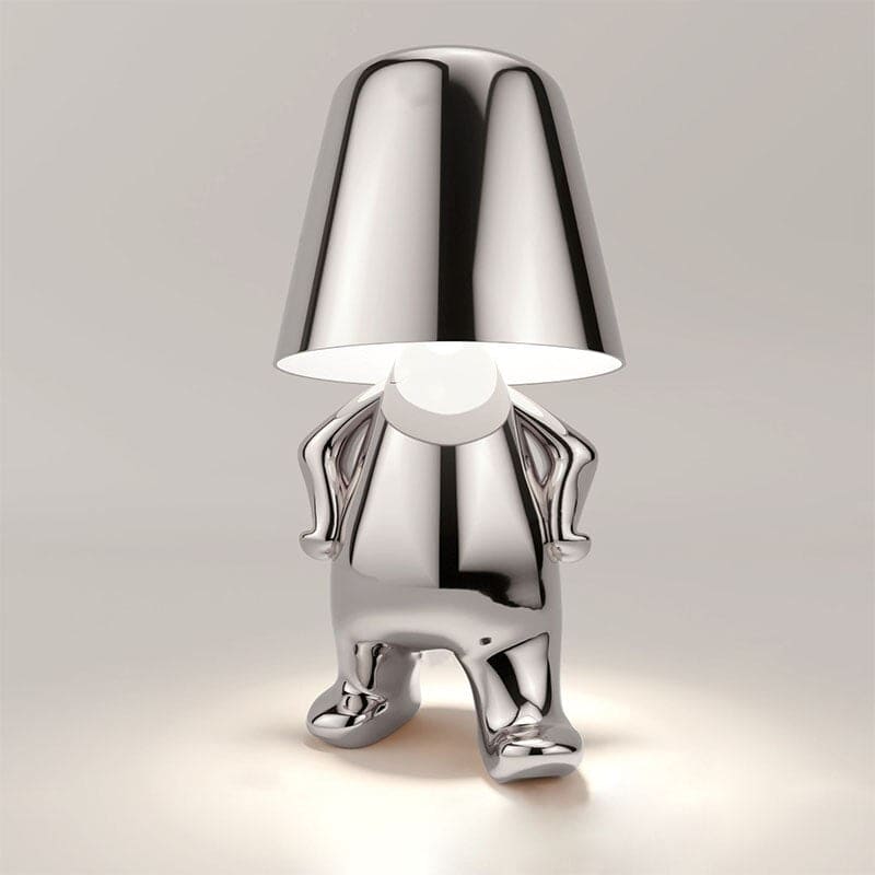 Figurine Table Lamp with Metallic Finish for Interior Decor