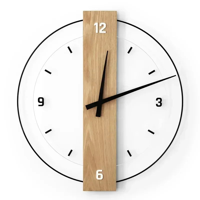 Elegant Wood Wall Clock for Home and Office Decor - Modern Design