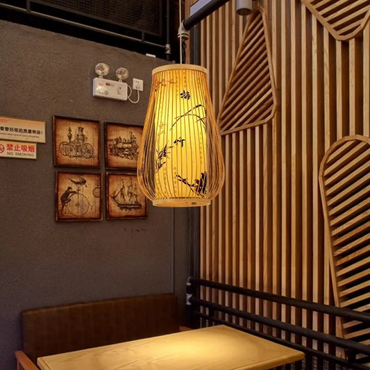Elegant Bamboo Pendant Light for Tea Rooms and Cozy Spaces