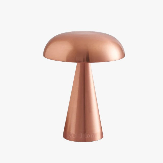 Gold Mushroom Table Lamp with Metal Base for Interior Decor