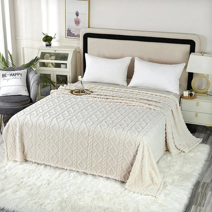 Cozy Snuggle Blanket with Elegant Braided Pattern for Home and Office Use