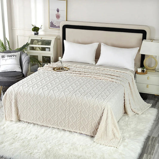 Cozy Snuggle Blanket with Elegant Braided Pattern for Home and Office Use