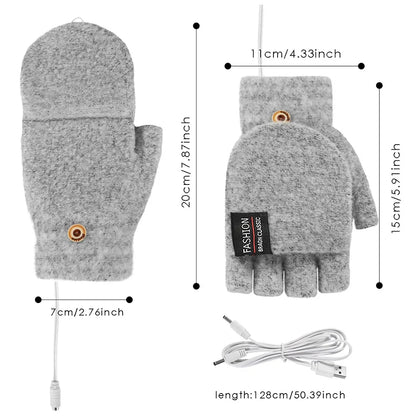 USB Heated Gloves Winter Hand Warmers