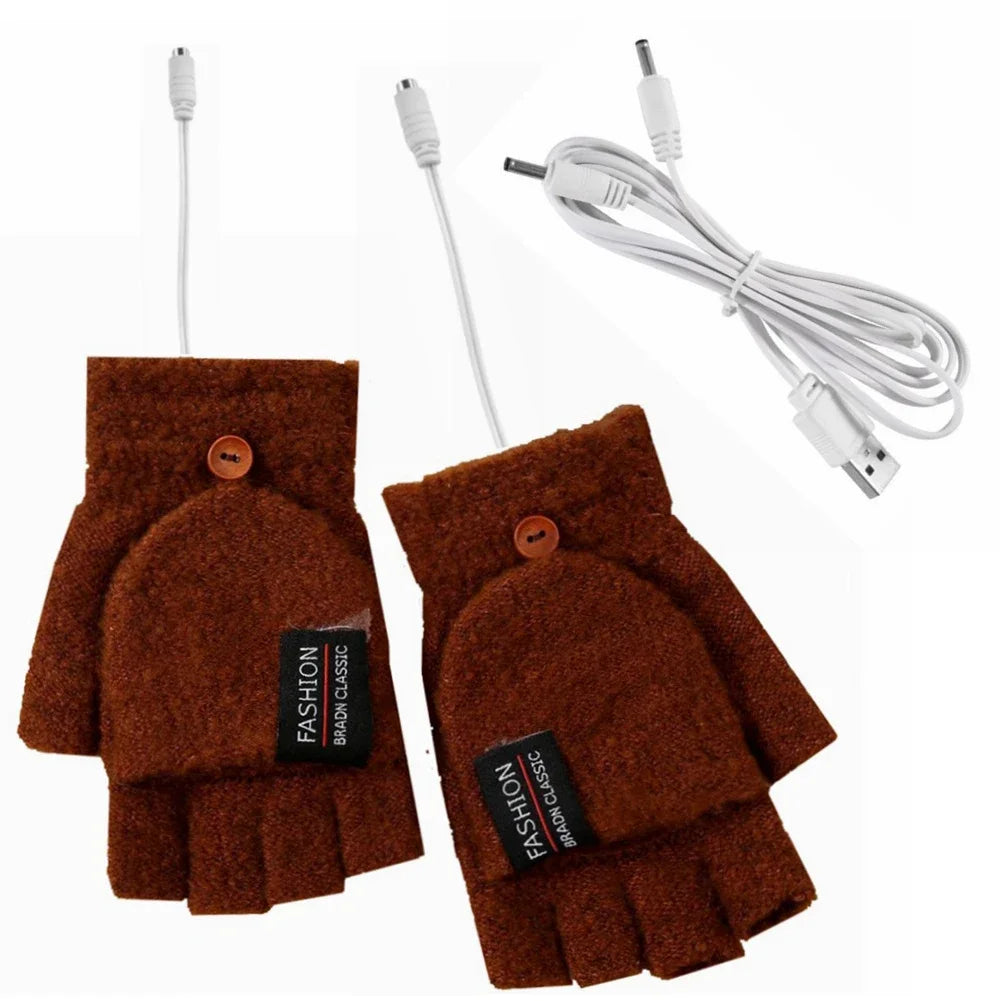 USB Heated Gloves Winter Hand Warmers