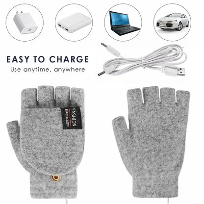 USB Heated Gloves Winter Hand Warmers