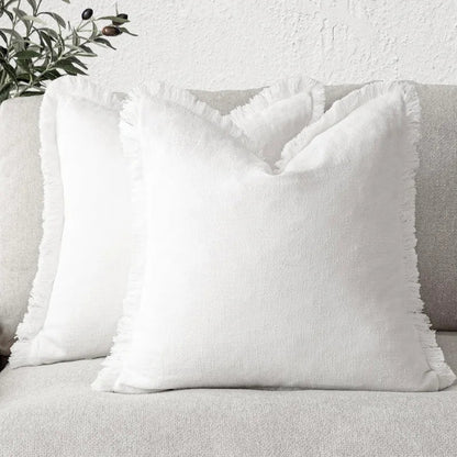 Cushion Covers Nordic Frill Cotton Linen Square 5 Pack