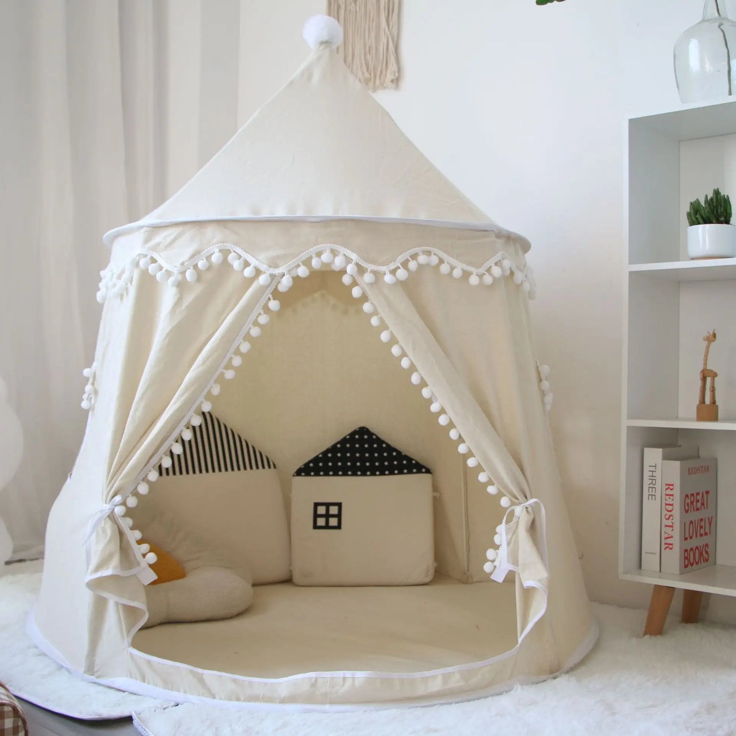 Round Plush Play Tent for Children Indoor Outdoor