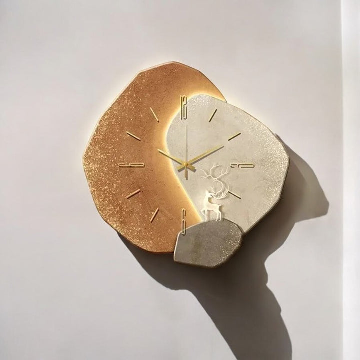 Decorative Stone-Style Wall Clock with Silent Quartz Movement