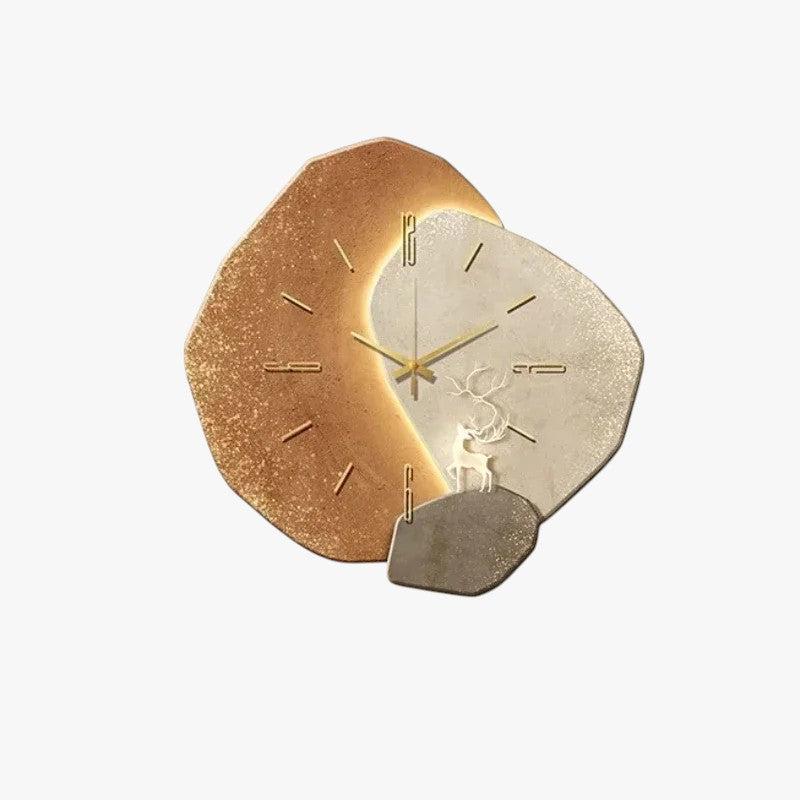 Decorative Stone-Style Wall Clock with Silent Quartz Movement