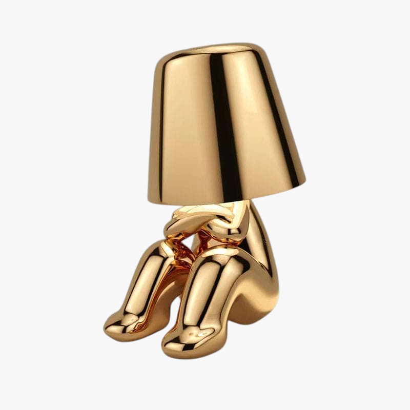 Figurine Table Lamp with Metallic Finish for Interior Decor