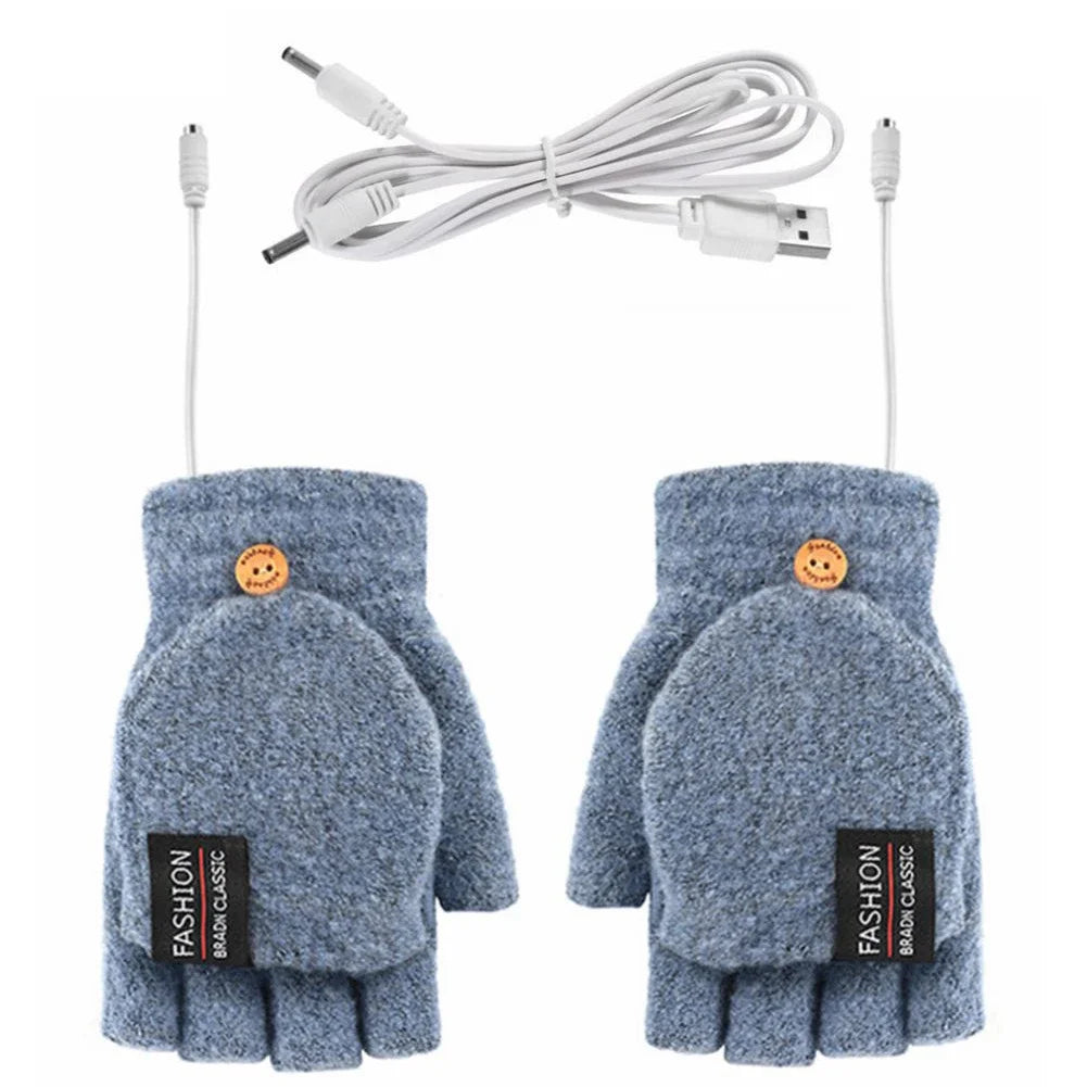 USB Heated Gloves Winter Hand Warmers