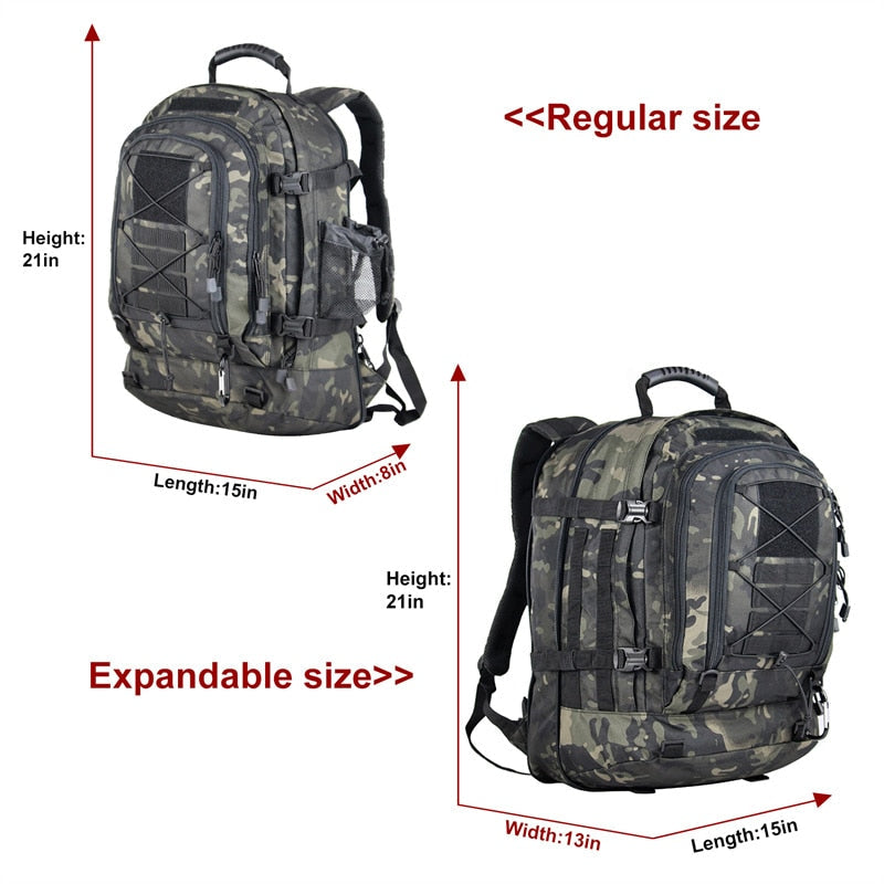 Military Tactical Backpack 60L Expandable Waterproof Rucksack